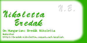 nikoletta bredak business card