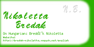 nikoletta bredak business card